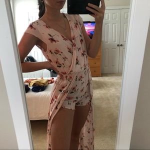 Light Pink Floral Romper